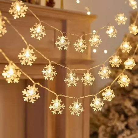 Snowflake String Light Garland for Winter & Christmas Decor